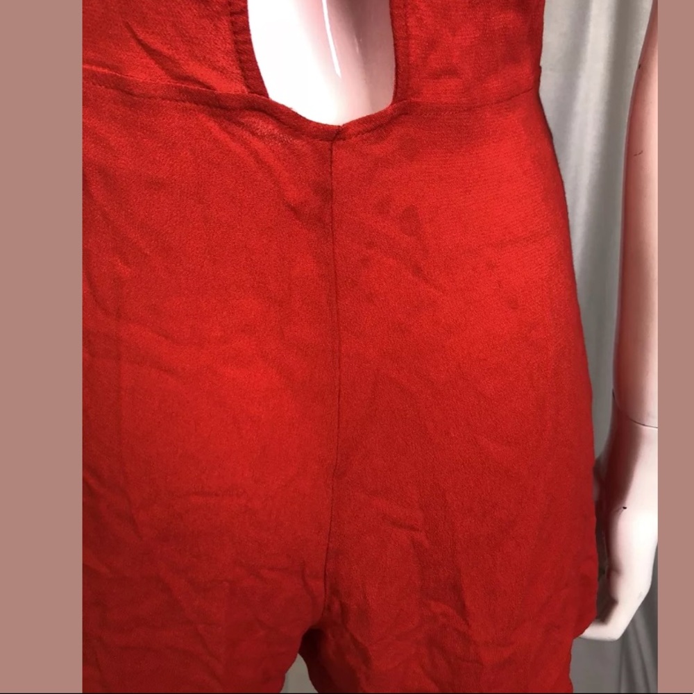 Zara Basic Collection Small Open Back Red Romper - image 6